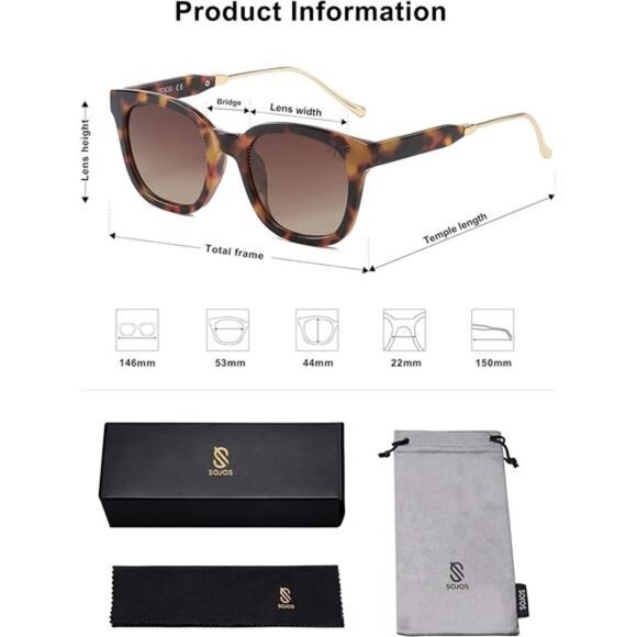 Classic Square Polarized Sunglasses Retro Trendy UV400 SJ2050